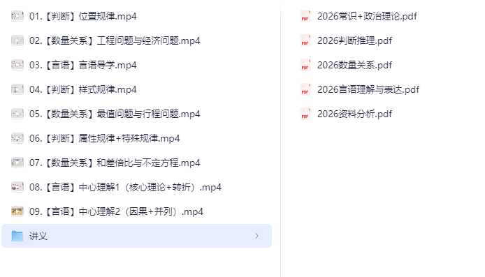 【26国省考】初心公考《2026行测领跑营系统班 (六合一) 》视频+讲义 【4.5GB】 - 关先生资源站-关先生资源站