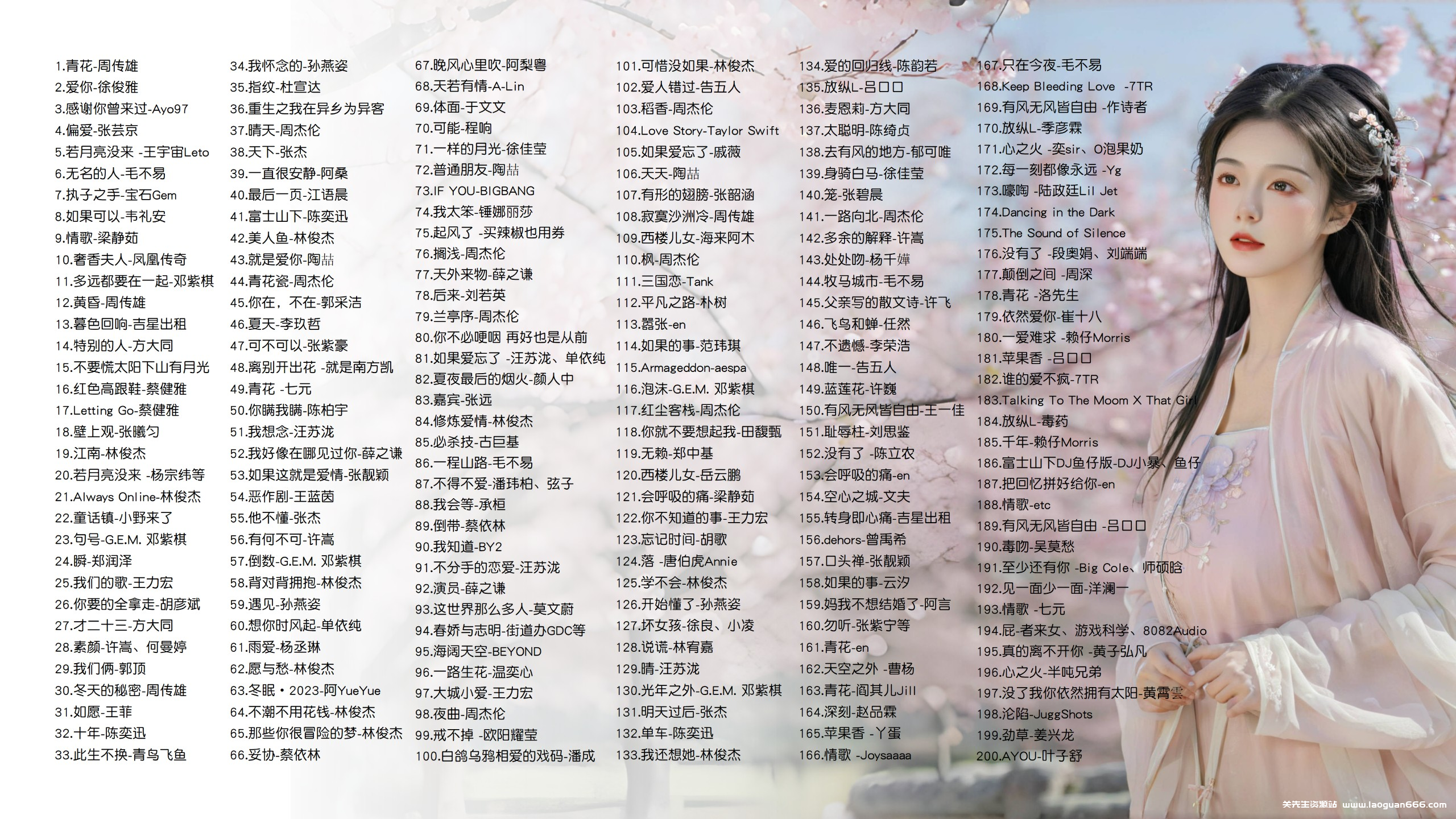 【2024流行热歌200首带歌词】2024网络抖音流行歌曲热门歌曲200首！[MP3/1.9G] - 关先生资源站-关先生资源站